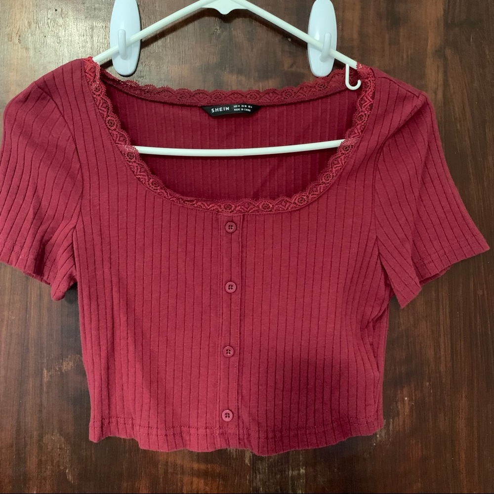 Burgundy Crop Top
